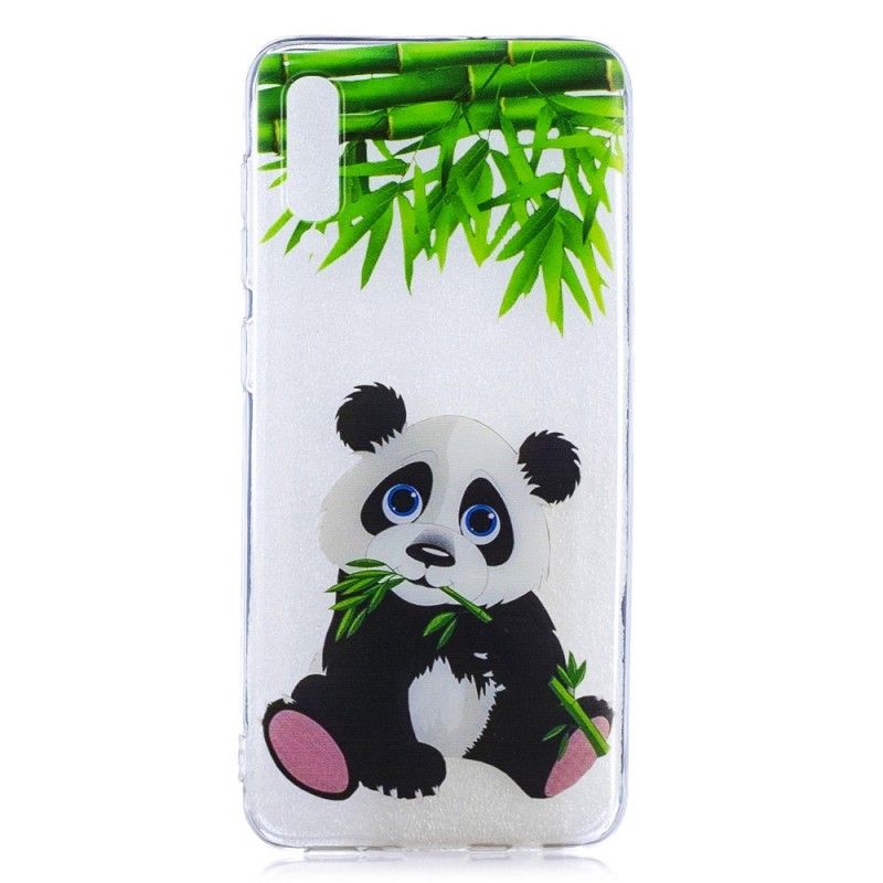 Hoesje voor Samsung Galaxy A50 Doorzichtige Panda Eet