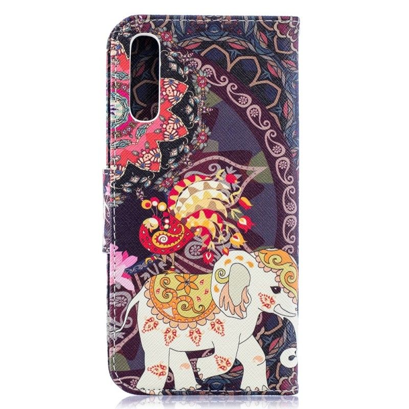 Leren Hoesje Samsung Galaxy A50 Etnische Olifantenmandala