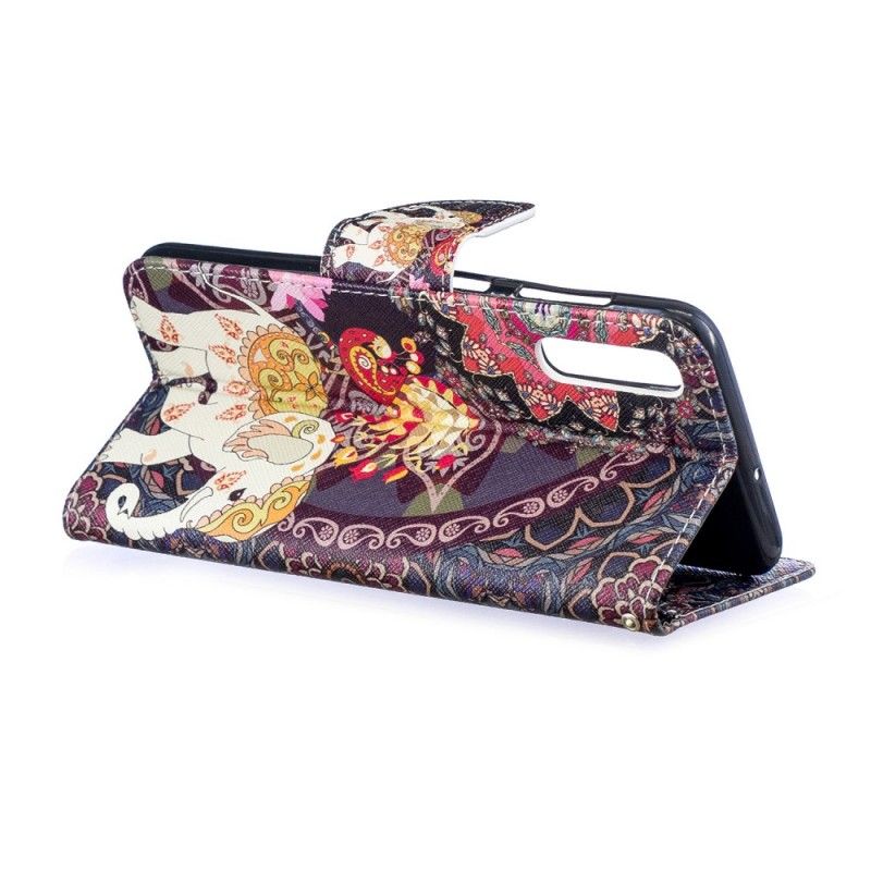 Leren Hoesje Samsung Galaxy A50 Etnische Olifantenmandala