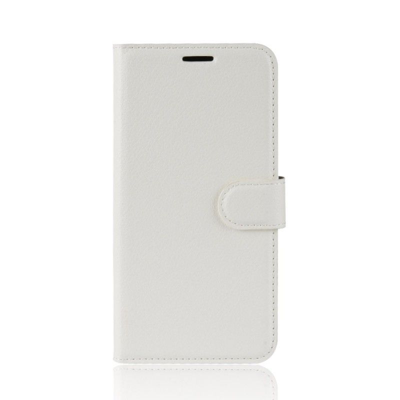 Leren Hoesje Samsung Galaxy A50 Wit Zwart Telefoonhoesje Retro Kunstleer