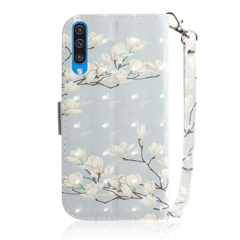 Leren Hoesje voor Samsung Galaxy A50 Bloeiende Boom Met String