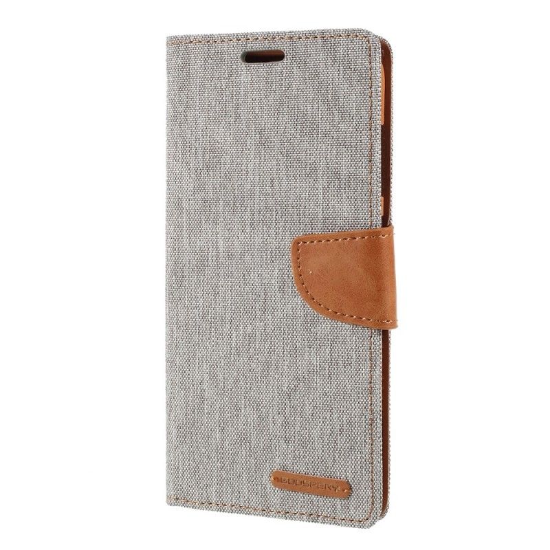 Leren Hoesje voor Samsung Galaxy A50 Grijs Zwart Tweekleurig Kwikweefsel