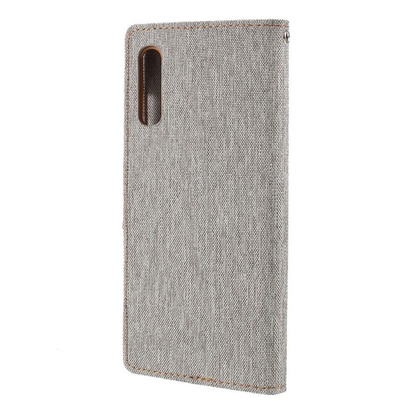Leren Hoesje voor Samsung Galaxy A50 Grijs Zwart Tweekleurig Kwikweefsel