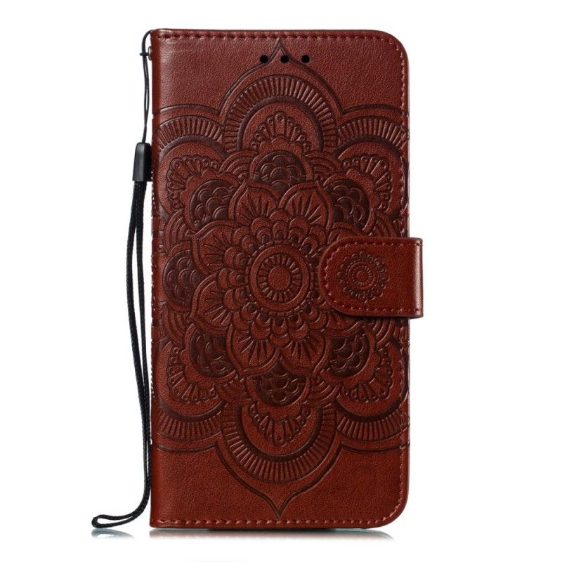 Leren Hoesje voor Samsung Galaxy A50 Grijs Zwart Volledige Mandala