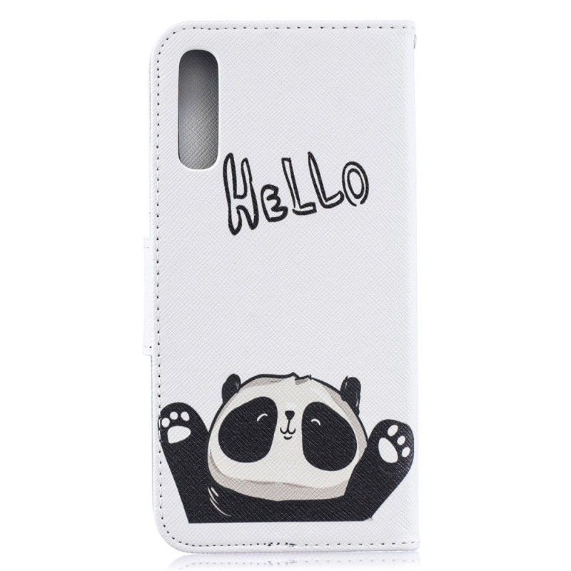 Leren Hoesje voor Samsung Galaxy A50 Hallo Panda