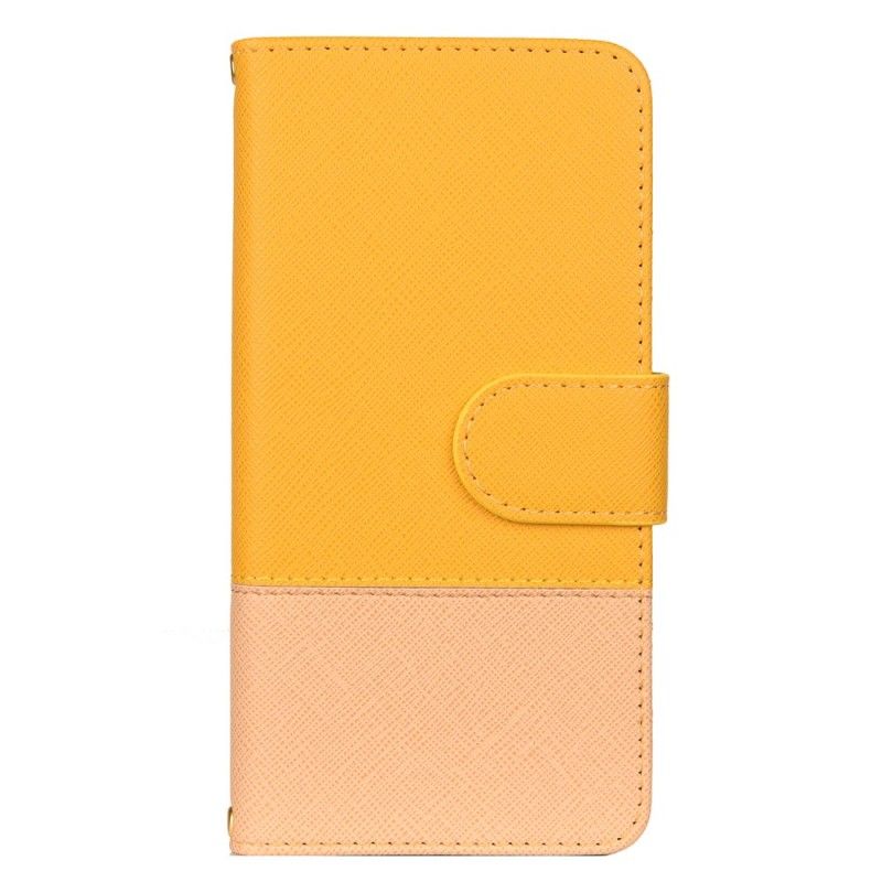 Leren Hoesje voor Samsung Galaxy A50 Roze Grijs Tweekleurig Kunstleer