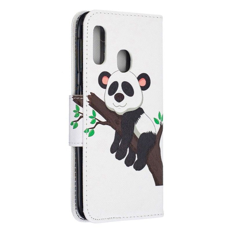 Bescherming Hoesje Samsung Galaxy A20e Telefoonhoesje Luie Panda