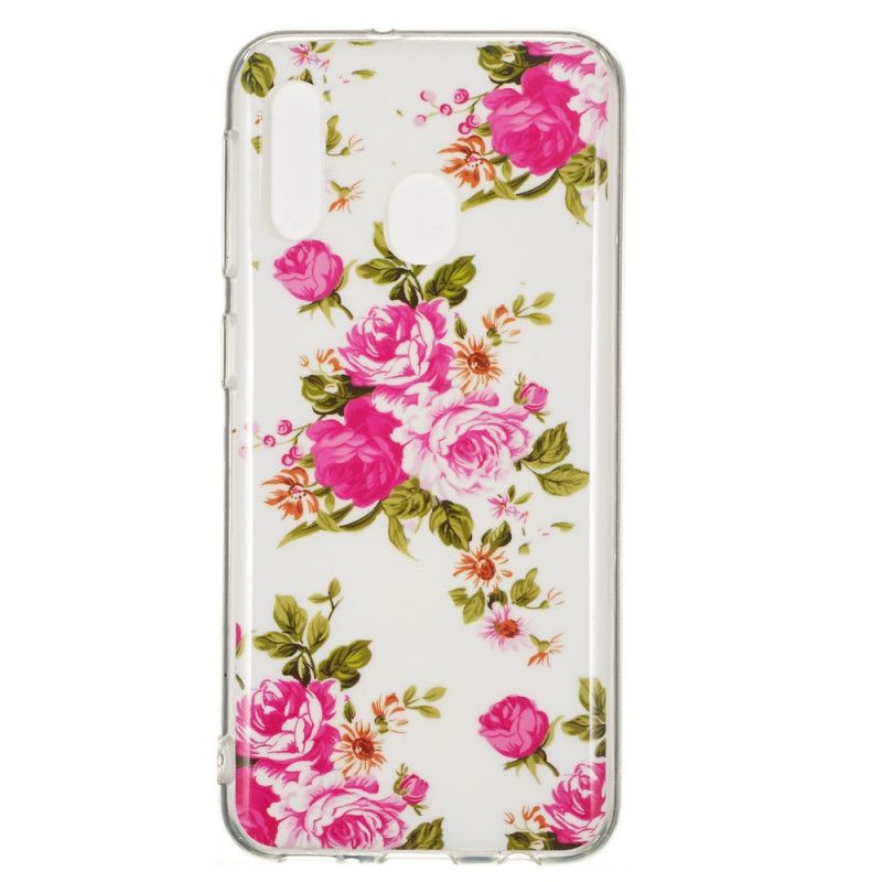 Case Hoesje Samsung Galaxy A20e Telefoonhoesje Fluorescerende Vrijheidsbloemen