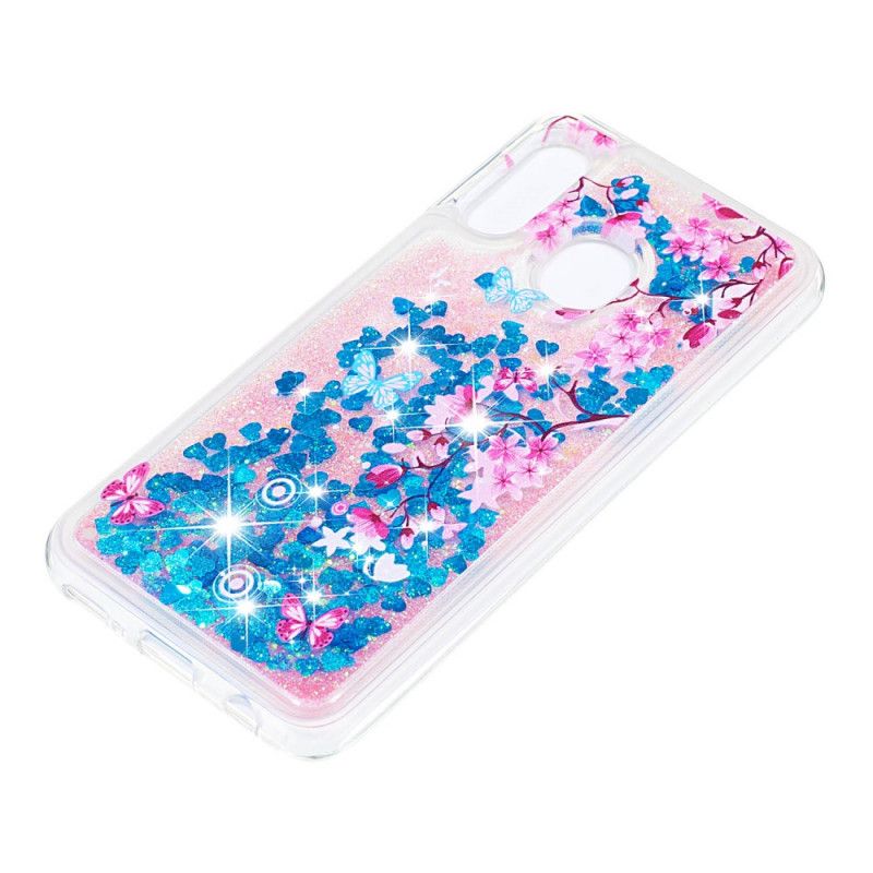 Case Hoesje Samsung Galaxy A20e Telefoonhoesje Vlinders En Blauwe Bloemen