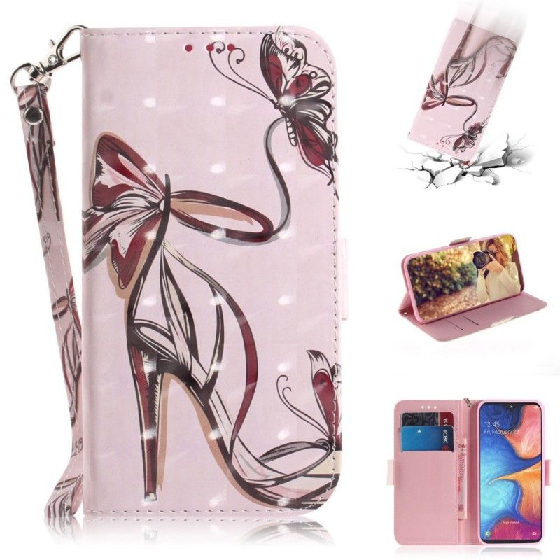 Cover Folio-hoesje Samsung Galaxy A20e Telefoonhoesje Pomp Met Riem