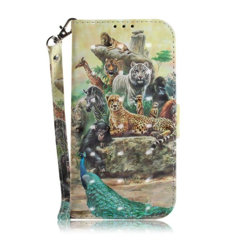 Cover Folio-hoesje Samsung Galaxy A20e Telefoonhoesje String Safari Dieren