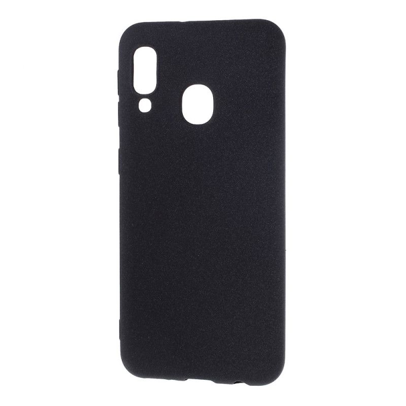 Cover Hoesje Samsung Galaxy A20e Grijs Zwart Telefoonhoesje Matte Glitter