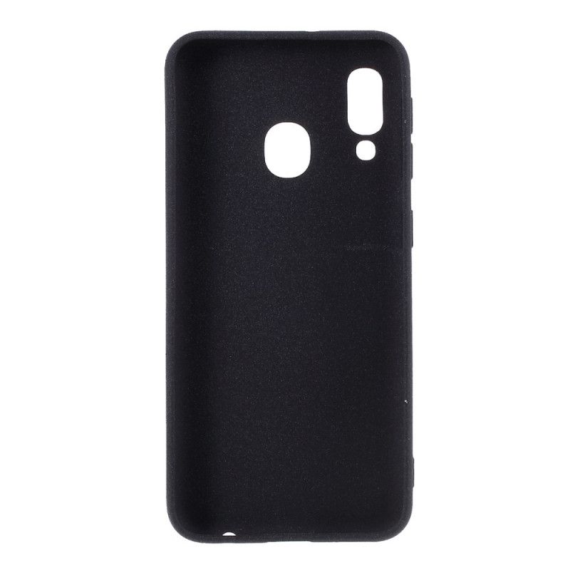 Cover Hoesje Samsung Galaxy A20e Grijs Zwart Telefoonhoesje Matte Glitter