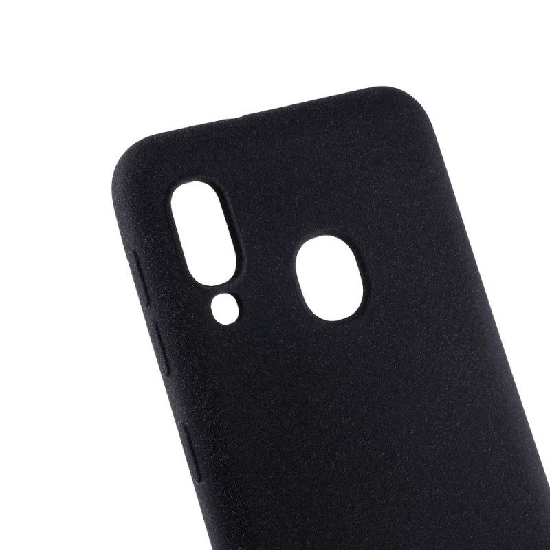 Cover Hoesje Samsung Galaxy A20e Grijs Zwart Telefoonhoesje Matte Glitter