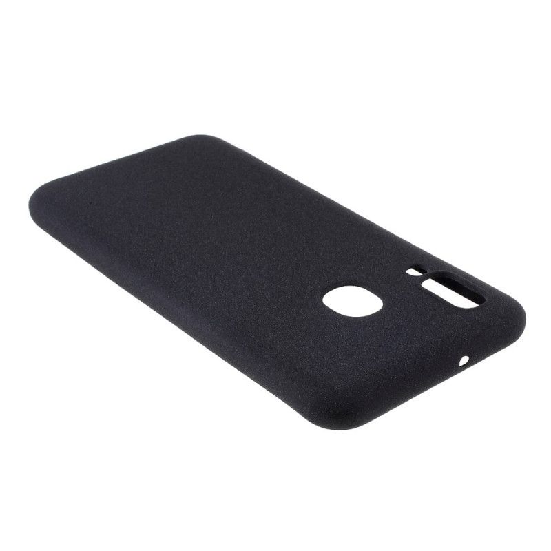 Cover Hoesje Samsung Galaxy A20e Grijs Zwart Telefoonhoesje Matte Glitter
