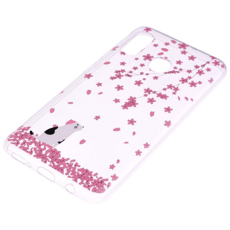 Cover Hoesje Samsung Galaxy A20e Telefoonhoesje Bloemblaadjes En Kat