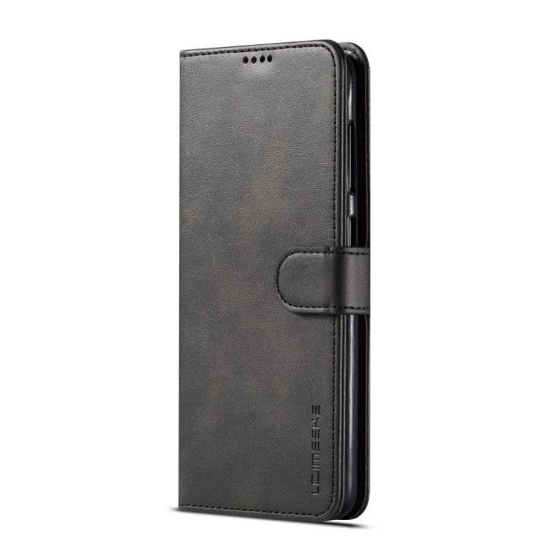 Flip Case Leren Samsung Galaxy A20e Grijs Zwart Lc.Imeeke Leereffect