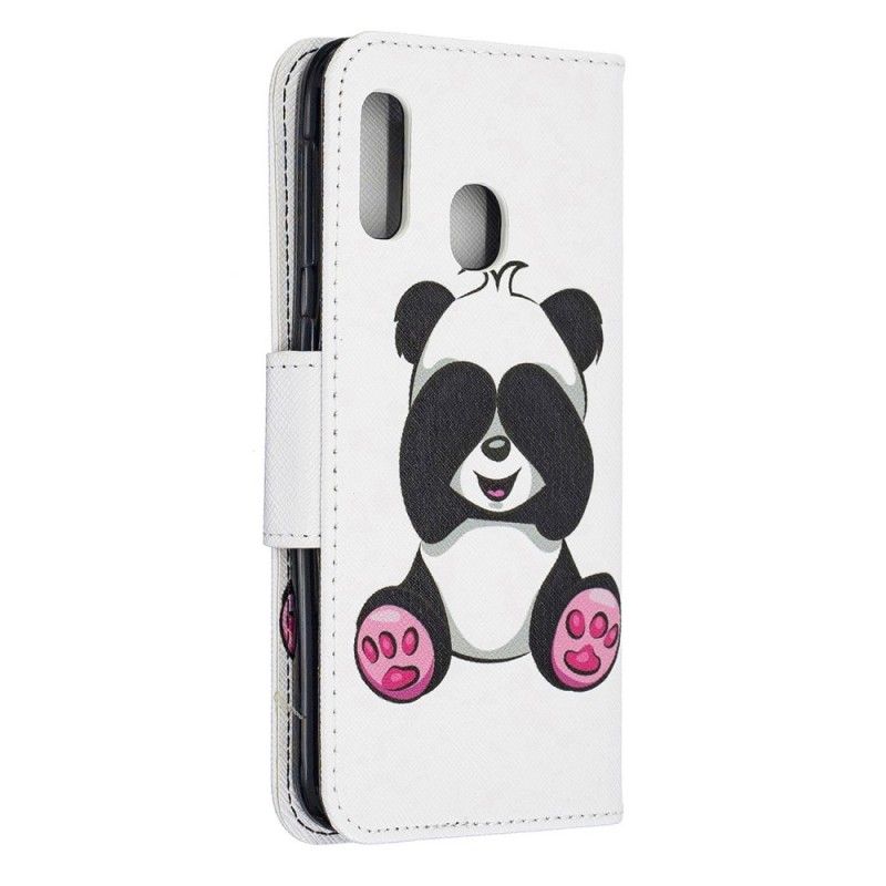 Flip Case Leren Samsung Galaxy A20e Leuke Panda