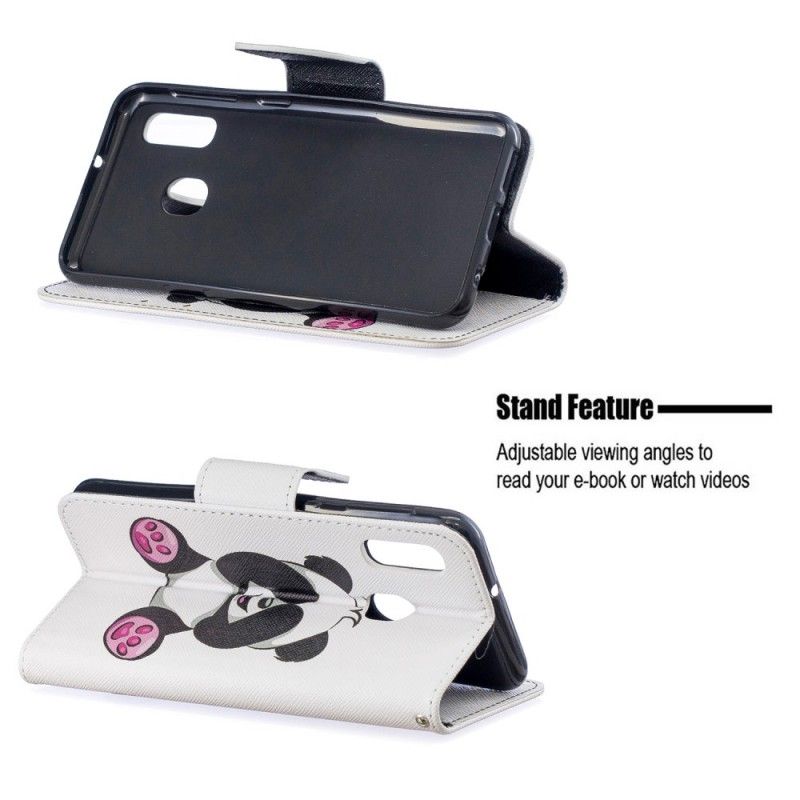 Flip Case Leren Samsung Galaxy A20e Leuke Panda