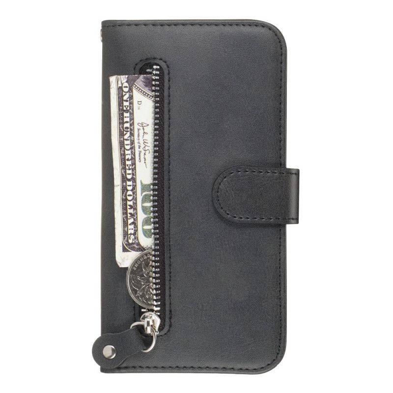 Flip Case Leren Samsung Galaxy A20e Rood Zwart Vintage Portemonnee