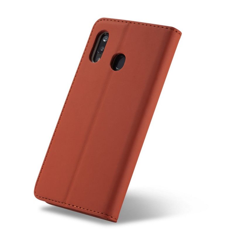 Folio-hoesje Samsung Galaxy A20e Donkerblauw Rood Toekomstig Lc.Imeeke
