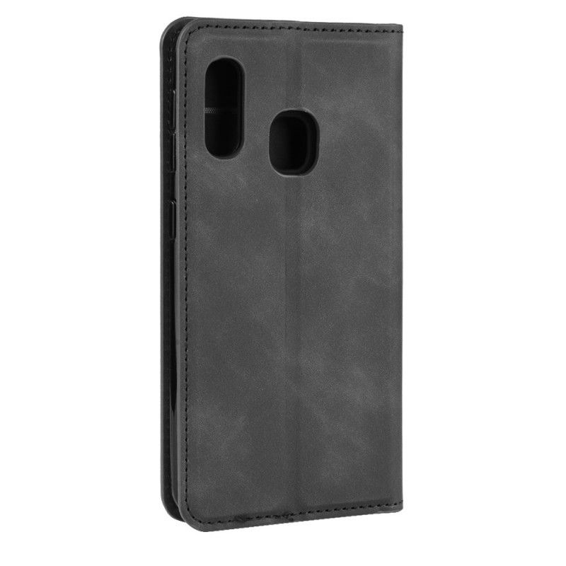 Folio-hoesje Samsung Galaxy A20e Grijs Zwart Chic Leereffect