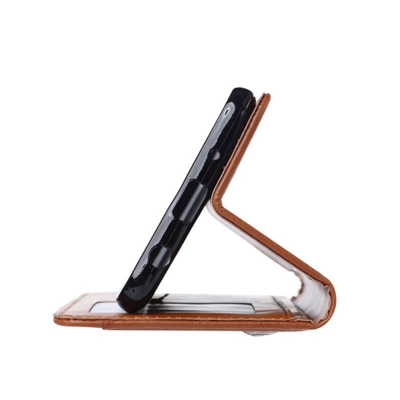 Folio-hoesje Samsung Galaxy A20e Rood Zwart Kaarthouder Van Imitatieleer
