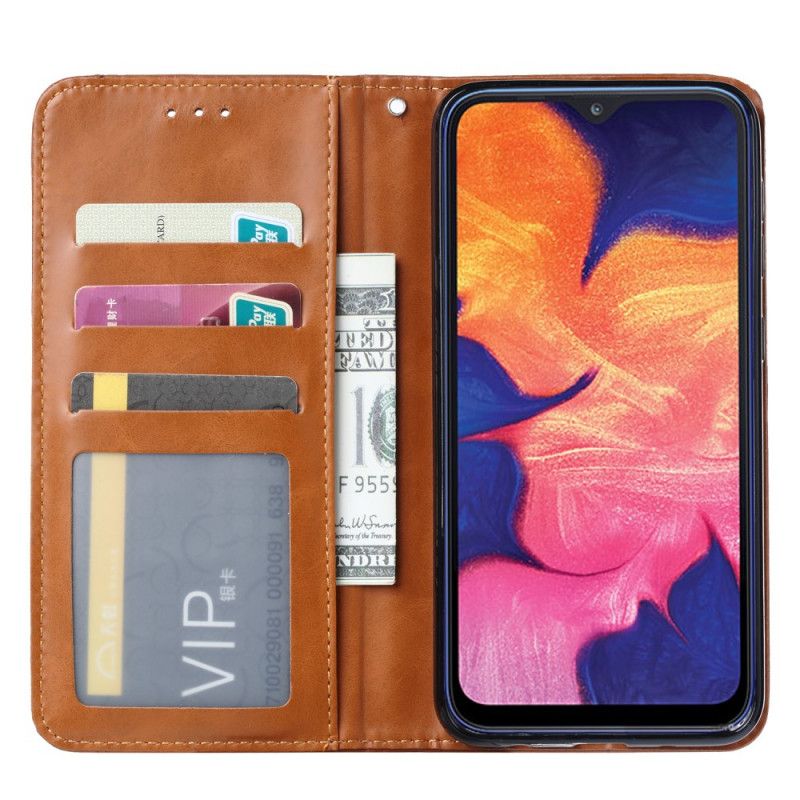 Folio-hoesje Samsung Galaxy A20e Rood Zwart Kaarthouder Van Imitatieleer