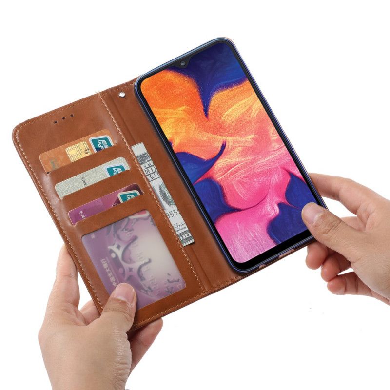 Folio-hoesje Samsung Galaxy A20e Rood Zwart Kaarthouder Van Imitatieleer