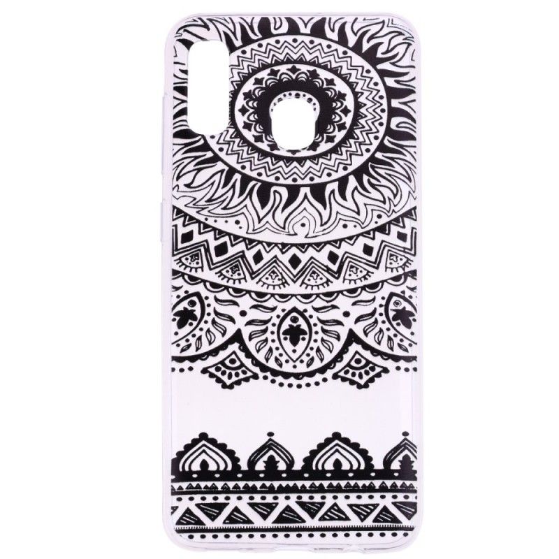 Hoesje voor Samsung Galaxy A20e Transparante Bloemen Mandala