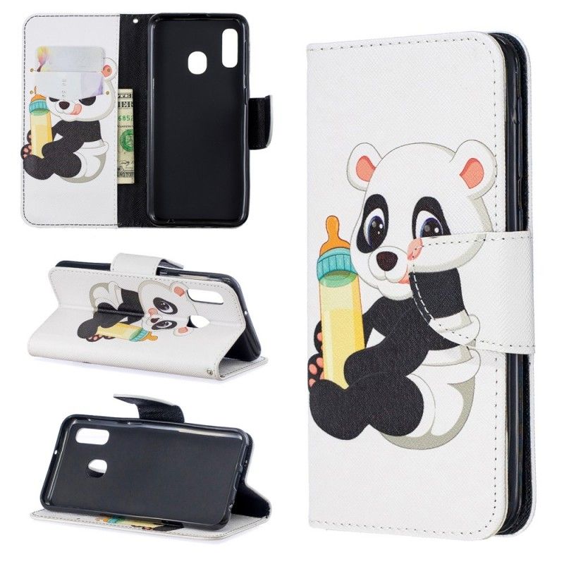 Leren Hoesje Samsung Galaxy A20e Babypanda
