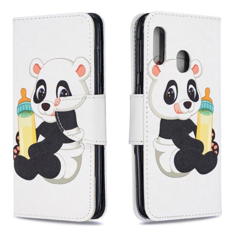 Leren Hoesje Samsung Galaxy A20e Babypanda