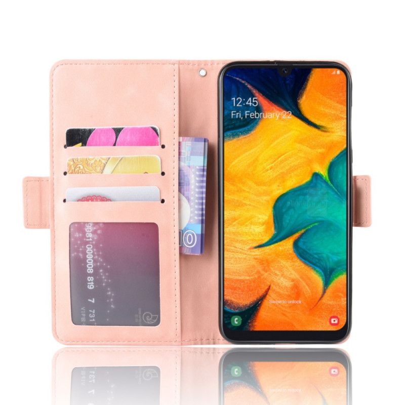 Leren Hoesje Samsung Galaxy A20e Rood Zwart Eersteklas Multikaart