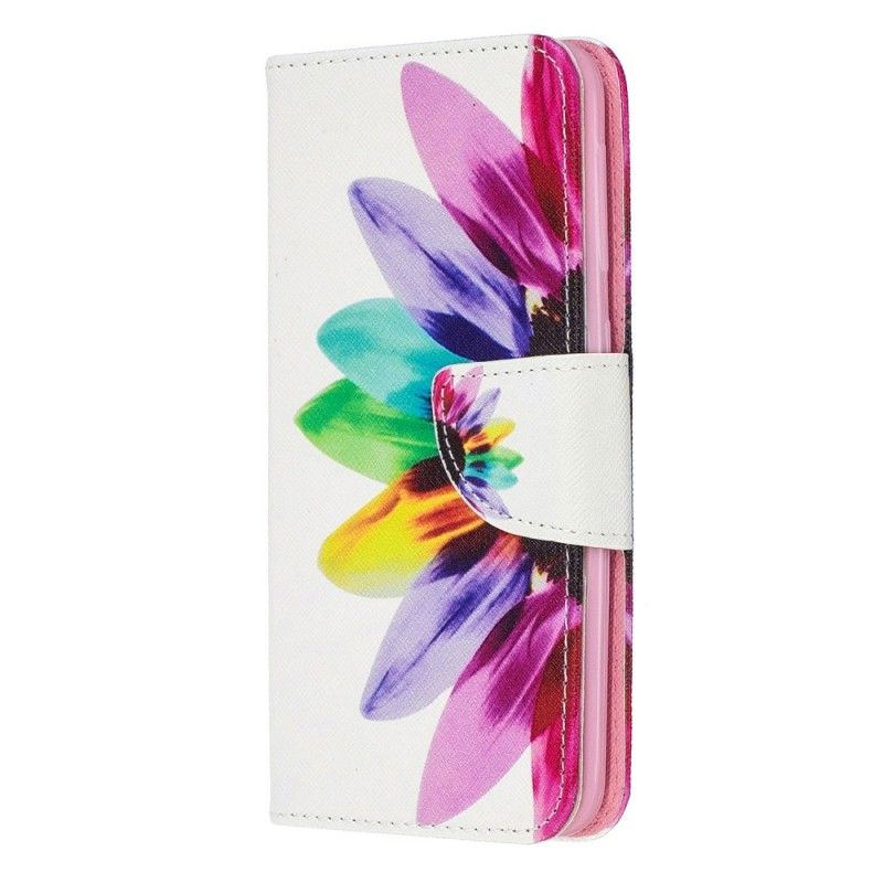 Leren Hoesje Samsung Galaxy A20e Telefoonhoesje Aquarelbloem