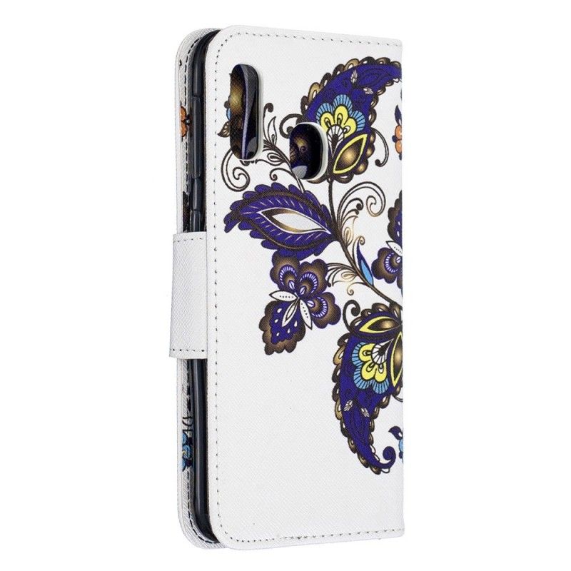 Leren Hoesje Samsung Galaxy A20e Telefoonhoesje Vlindertattoo