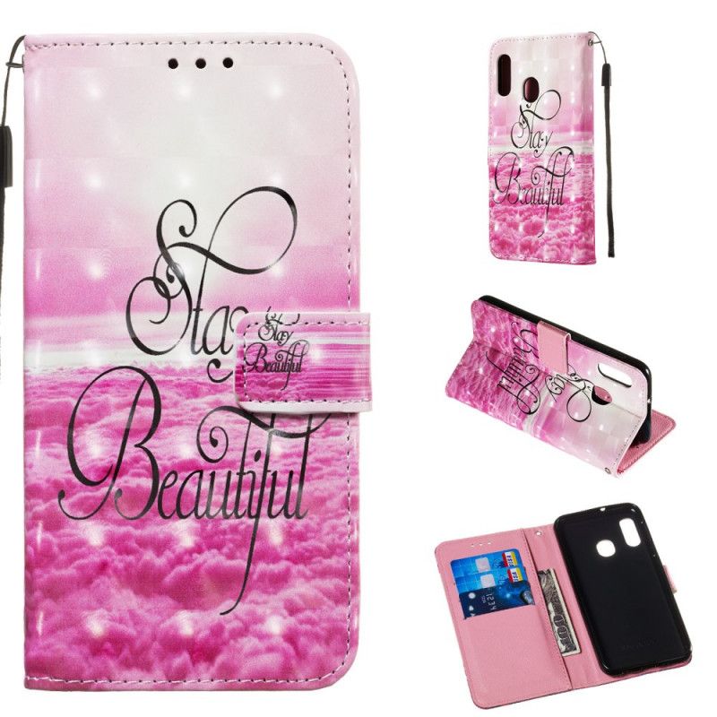 Leren Hoesje voor Samsung Galaxy A20e Blijf Mooi