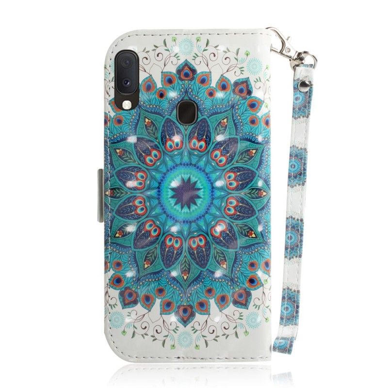 Leren Hoesje voor Samsung Galaxy A20e Meesterlijke Mandala Met String