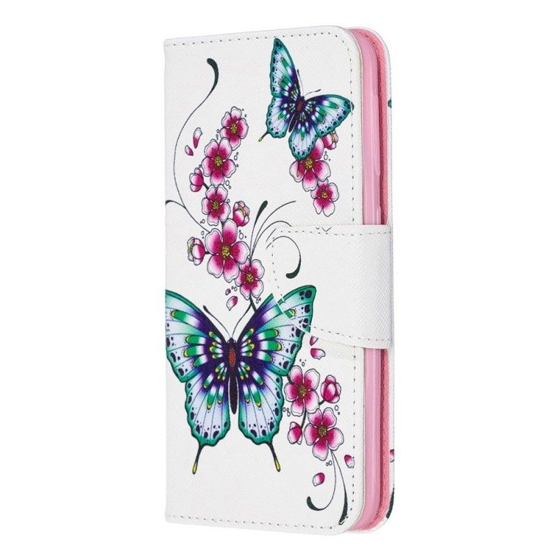 Leren Hoesje voor Samsung Galaxy A20e Prachtige Vlinders