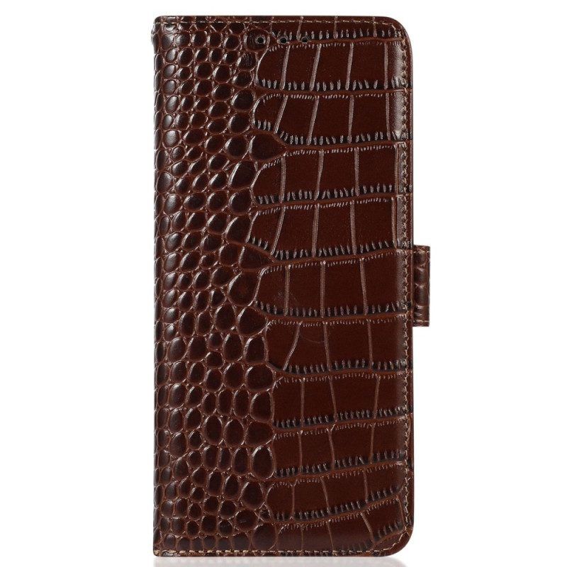 Flip Case voor Xiaomi Redmi Note 12 Pro Plus Rfid In Krokodilstijl