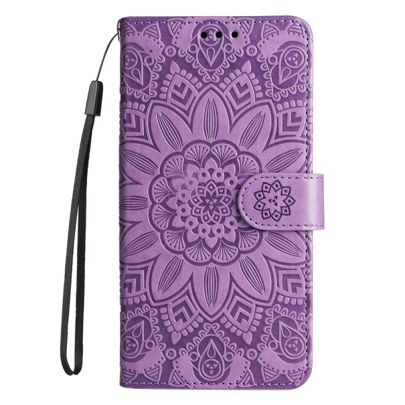 Leren Hoesje voor Xiaomi Redmi Note 12 Pro Plus Met Ketting Mandala-decoratie Met Riem