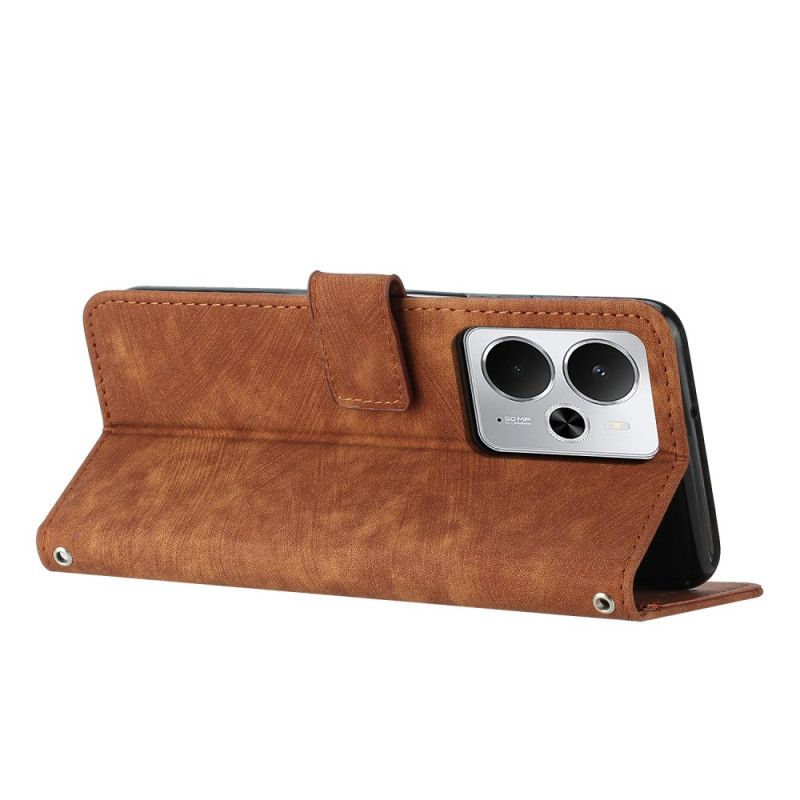 Leren Hoesje Realme 14t 5g Lijnen Bescherming Hoesje