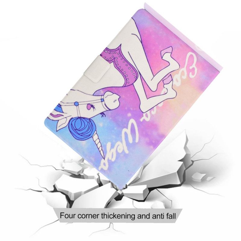 Flip Case Leren Samsung Galaxy Tab A8 (2021) Fantasie Eenhoorn