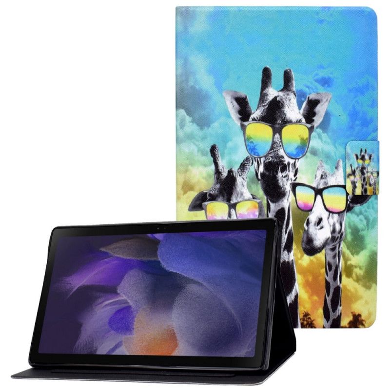 Flip Case Leren Samsung Galaxy Tab A8 (2021) Funky Giraffen