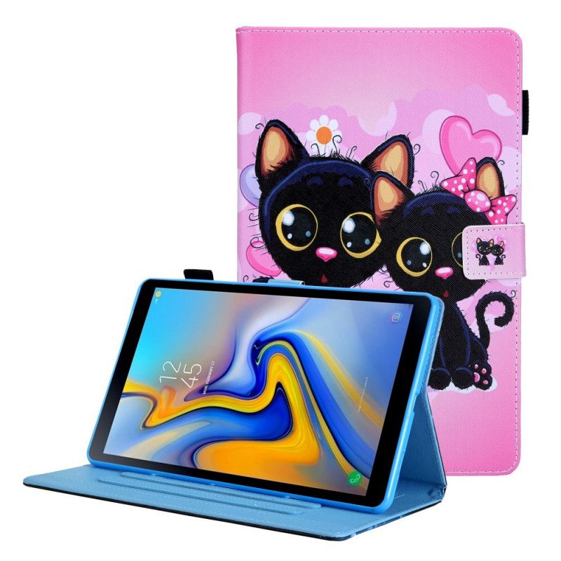 Flip Case Leren Samsung Galaxy Tab A8 (2021) Kattenpaar