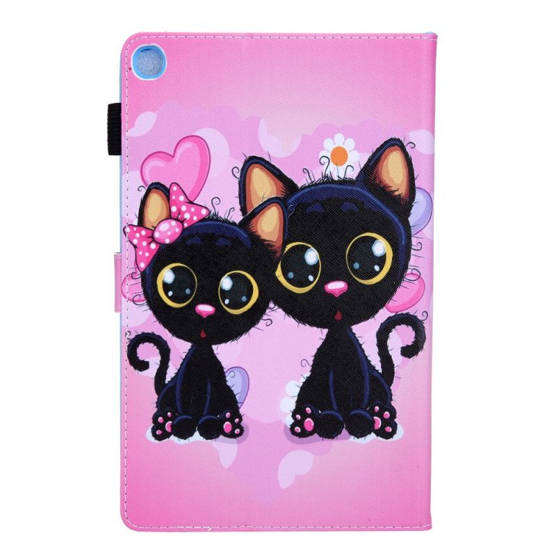 Flip Case Leren Samsung Galaxy Tab A8 (2021) Kattenpaar