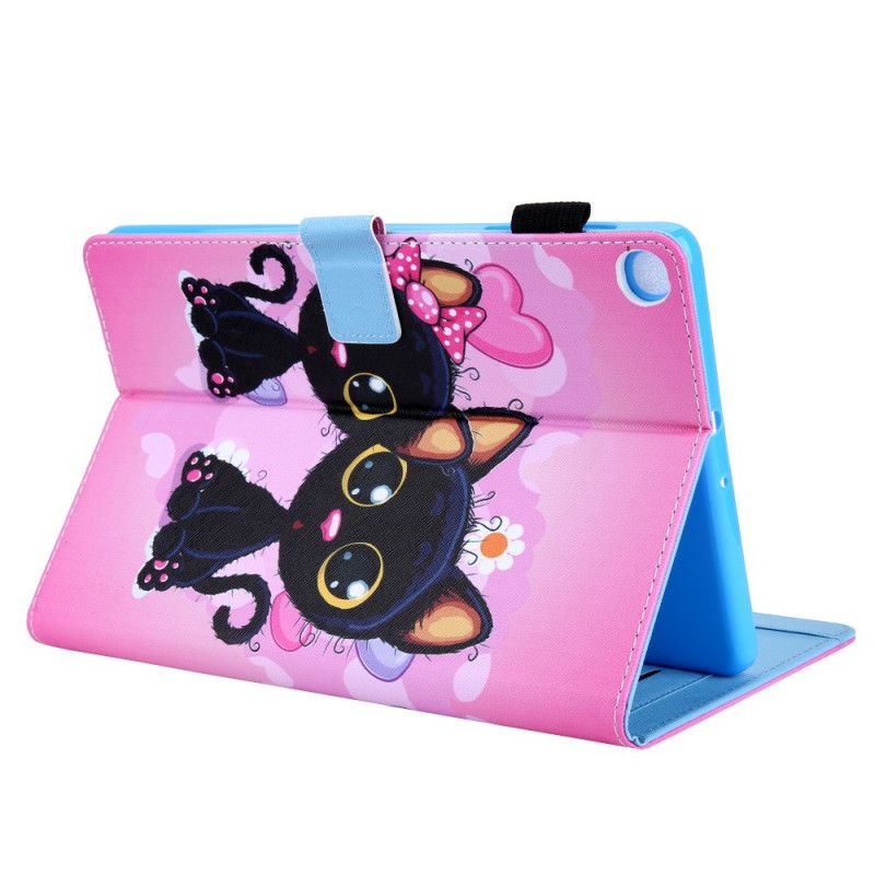 Flip Case Leren Samsung Galaxy Tab A8 (2021) Kattenpaar