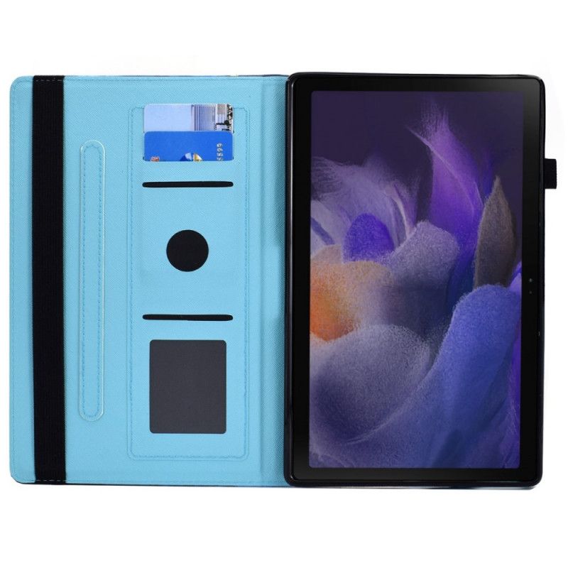 Flip Case Leren Samsung Galaxy Tab A8 (2021) Witte Kat