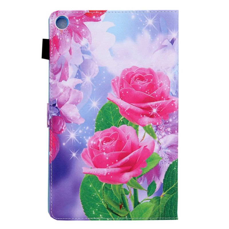 Leren Hoesje Samsung Galaxy Tab A8 (2021) Droombloemen