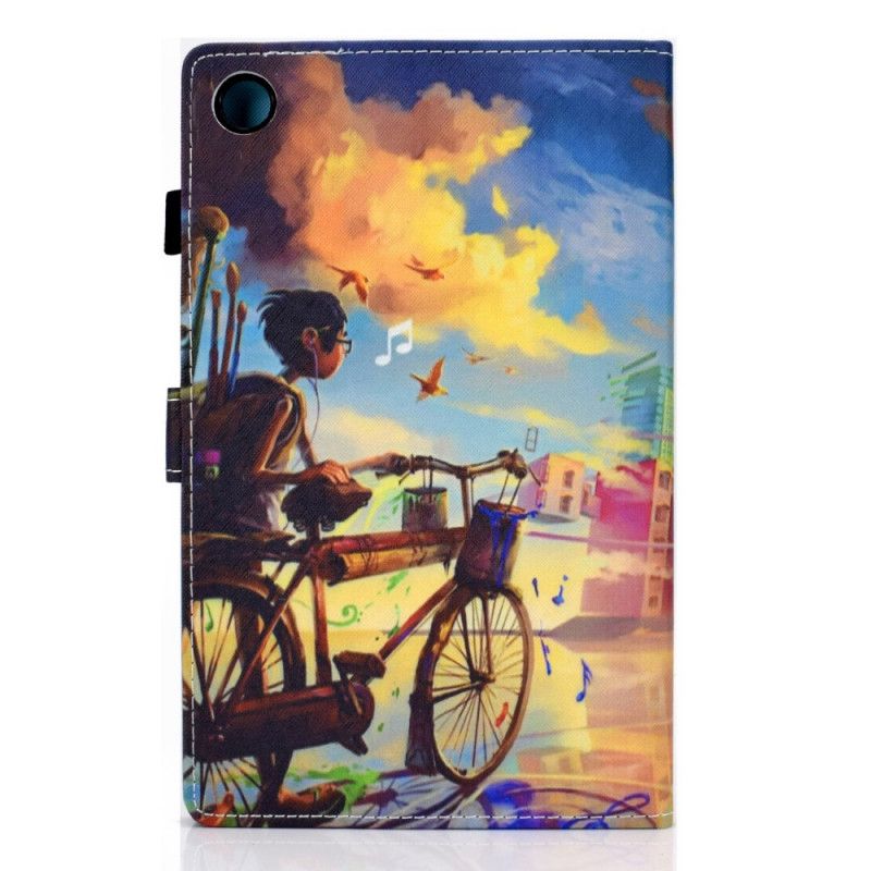 Leren Hoesje Samsung Galaxy Tab A8 (2021) Fietskunst