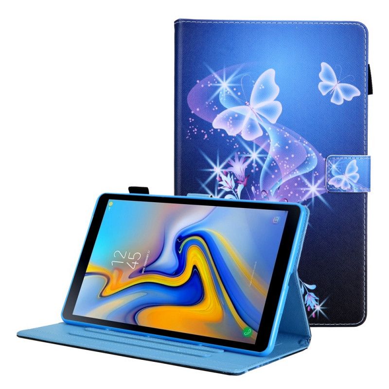 Leren Hoesje Samsung Galaxy Tab A8 (2021) Kleurrijke Vlinders Bescherming Hoesje